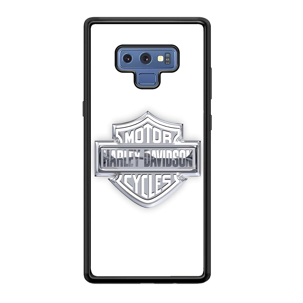 Harley Davidson Logo Silver Samsung Galaxy Note 9 Case-Mobile Phone Case-Rubber Black (2D Case)-Altracase