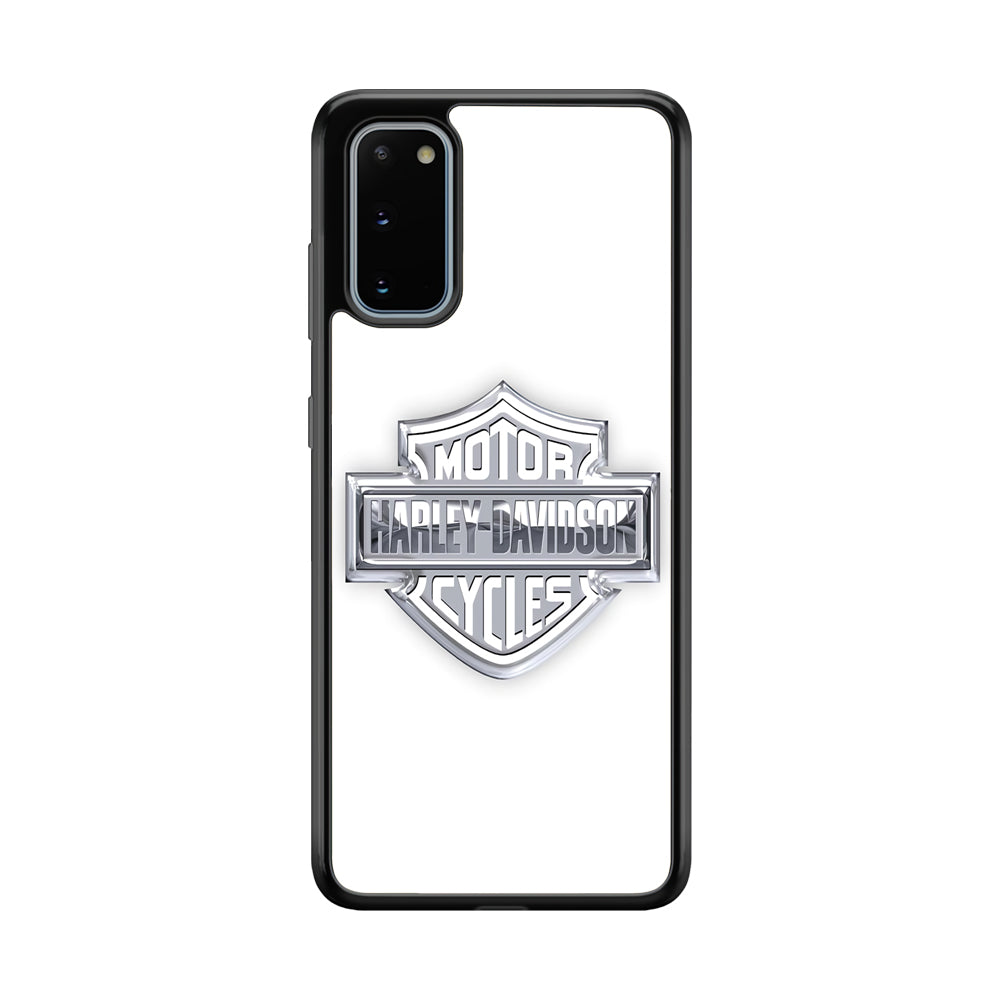 Harley Davidson Logo Silver Samsung Galaxy S20 Case-Mobile Phone Case-Rubber Black (2D Case)-Altracase