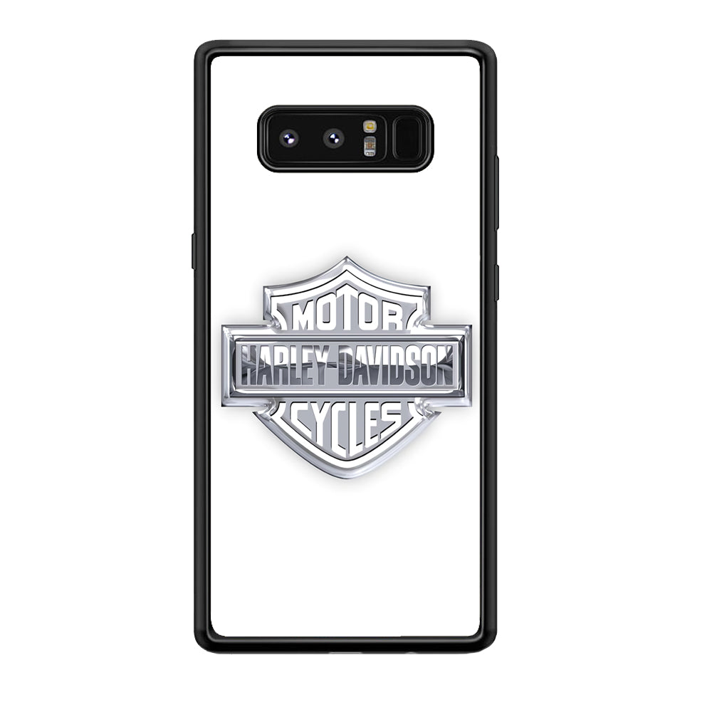 Harley Davidson Logo Silver Samsung Galaxy Note 8 Case-Mobile Phone Case-Rubber Black (2D Case)-Altracase