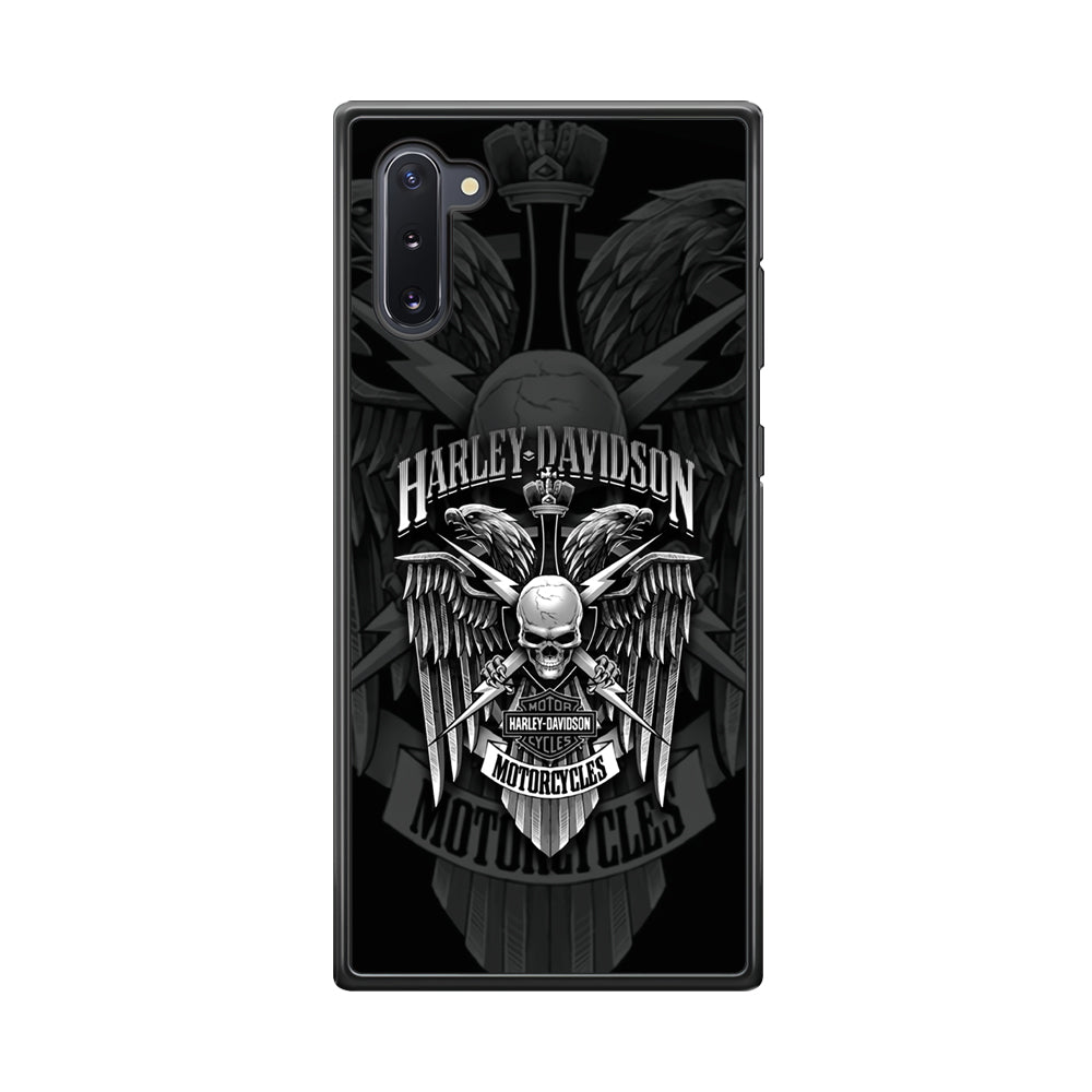 Harley Davidson Silver Eagle Samsung Galaxy Note 10 Case-Mobile Phone Case-Rubber Black (2D Case)-Altracase
