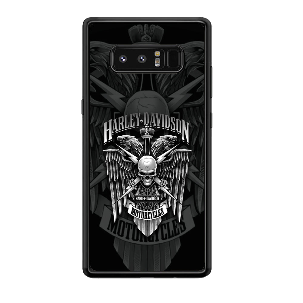 Harley Davidson Silver Eagle Samsung Galaxy Note 8 Case-Mobile Phone Case-Rubber Black (2D Case)-Altracase