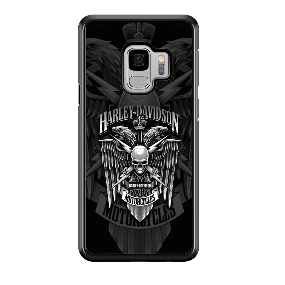 Harley Davidson Silver Eagle Samsung Galaxy S9 Case-Mobile Phone Case-Rubber Black (2D Case)-Altracase