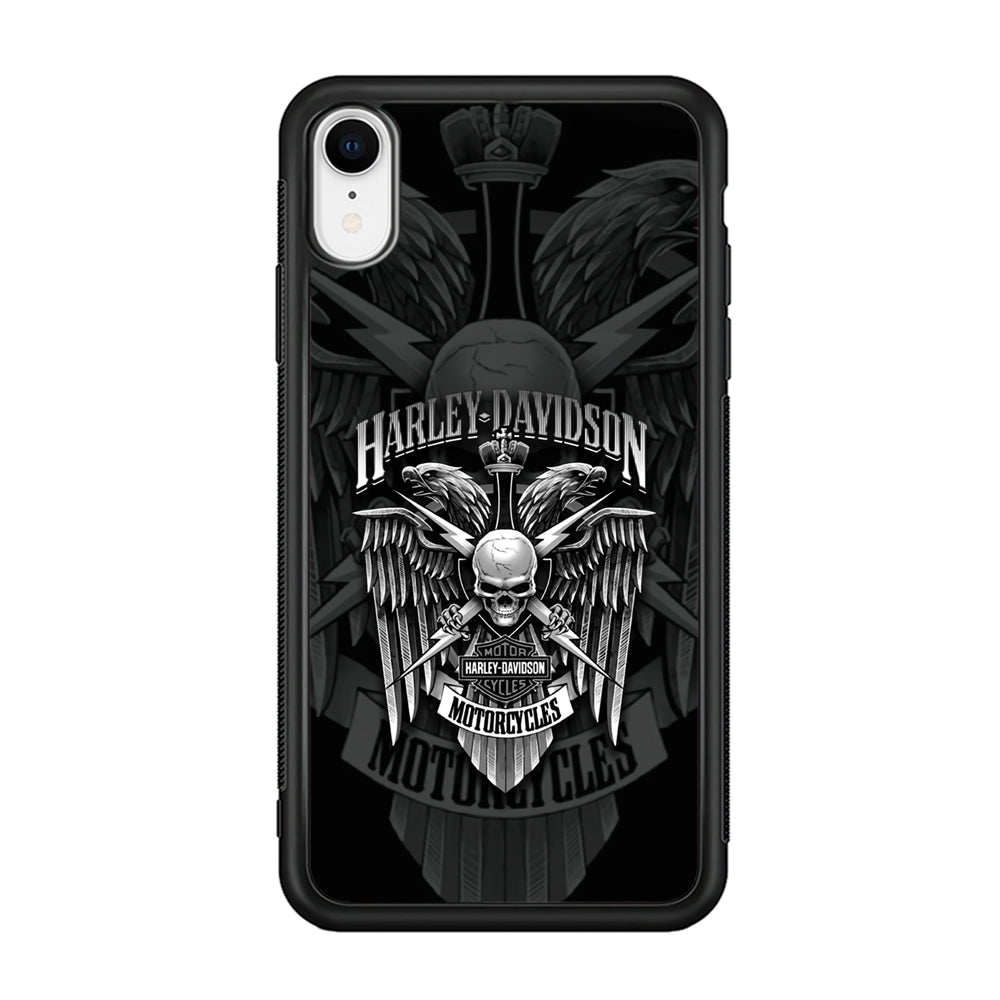 Harley Davidson Silver Eagle iPhone XR Case-Mobile Phone Case-Rubber Black (2D Case)-Altracase