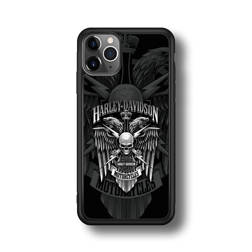 Harley Davidson Silver Eagle iPhone 11 Pro Case-Mobile Phone Case-Rubber Black (2D Case)-Altracase