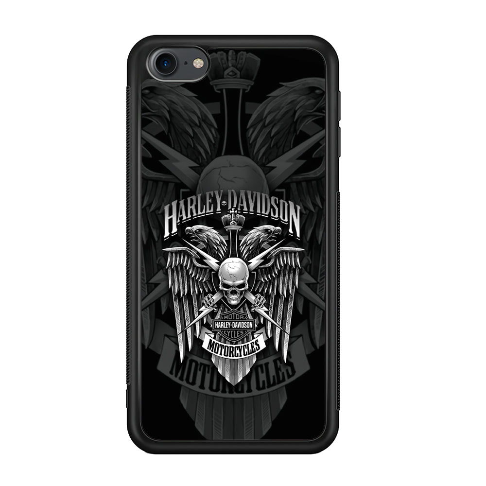 Harley Davidson Silver Eagle iPod Touch 6 Case-Mobile Phone Case-Rubber Black (2D Case)-Altracase
