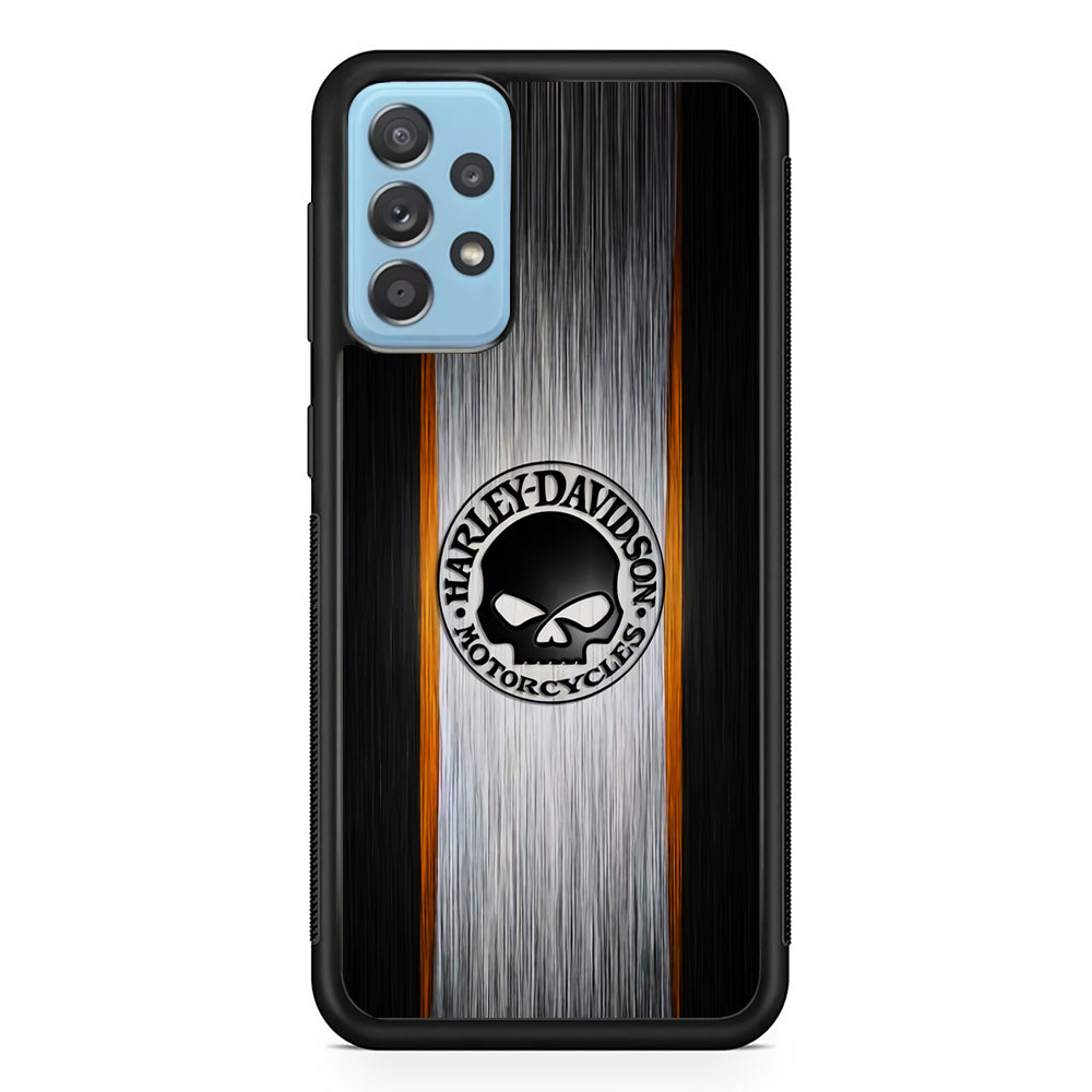 Harley Davidson Skull Circle Samsung Galaxy A72 Case-Mobile Phone Case-Rubber Black (2D Case)-Altracase