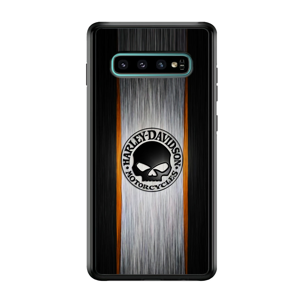 Harley Davidson Skull Circle Samsung Galaxy S10 Plus Case-Mobile Phone Case-Rubber Black (2D Case)-Altracase