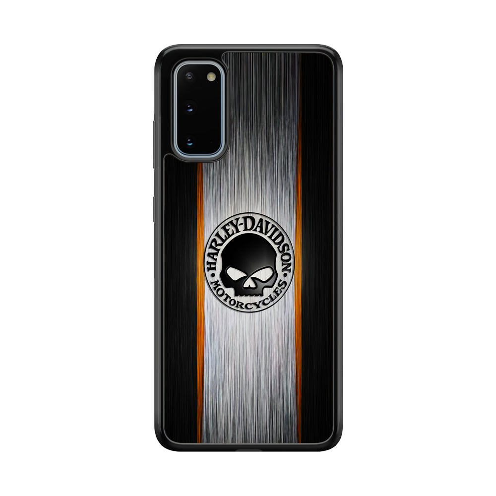 Harley Davidson Skull Circle Samsung Galaxy S20 Case-Mobile Phone Case-Rubber Black (2D Case)-Altracase