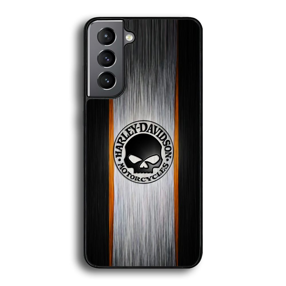 Harley Davidson Skull Circle Samsung Galaxy S23 Case-Mobile Phone Case-Rubber Black (2D Case)-Altracase