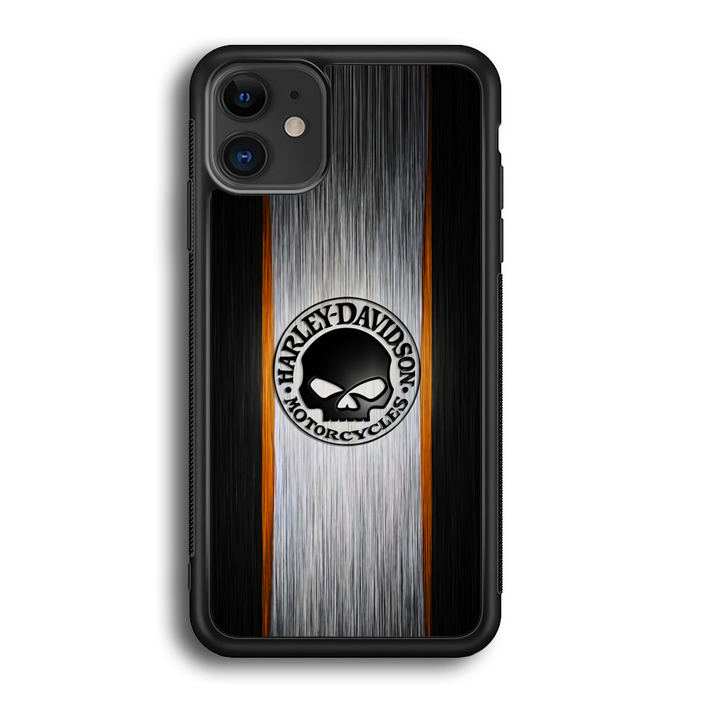 Harley Davidson Skull Circle iPhone 12 Case-Mobile Phone Case-Rubber Black (2D Case)-Altracase