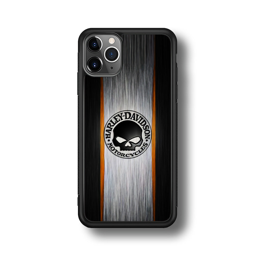 Harley Davidson Skull Circle iPhone 11 Pro Case-Mobile Phone Case-Rubber Black (2D Case)-Altracase