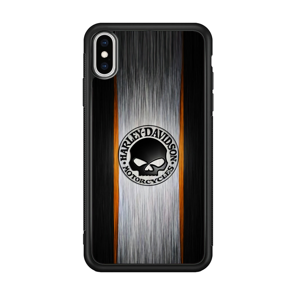 Harley Davidson Skull Circle iPhone Xs Max Case-Mobile Phone Case-Rubber Black (2D Case)-Altracase