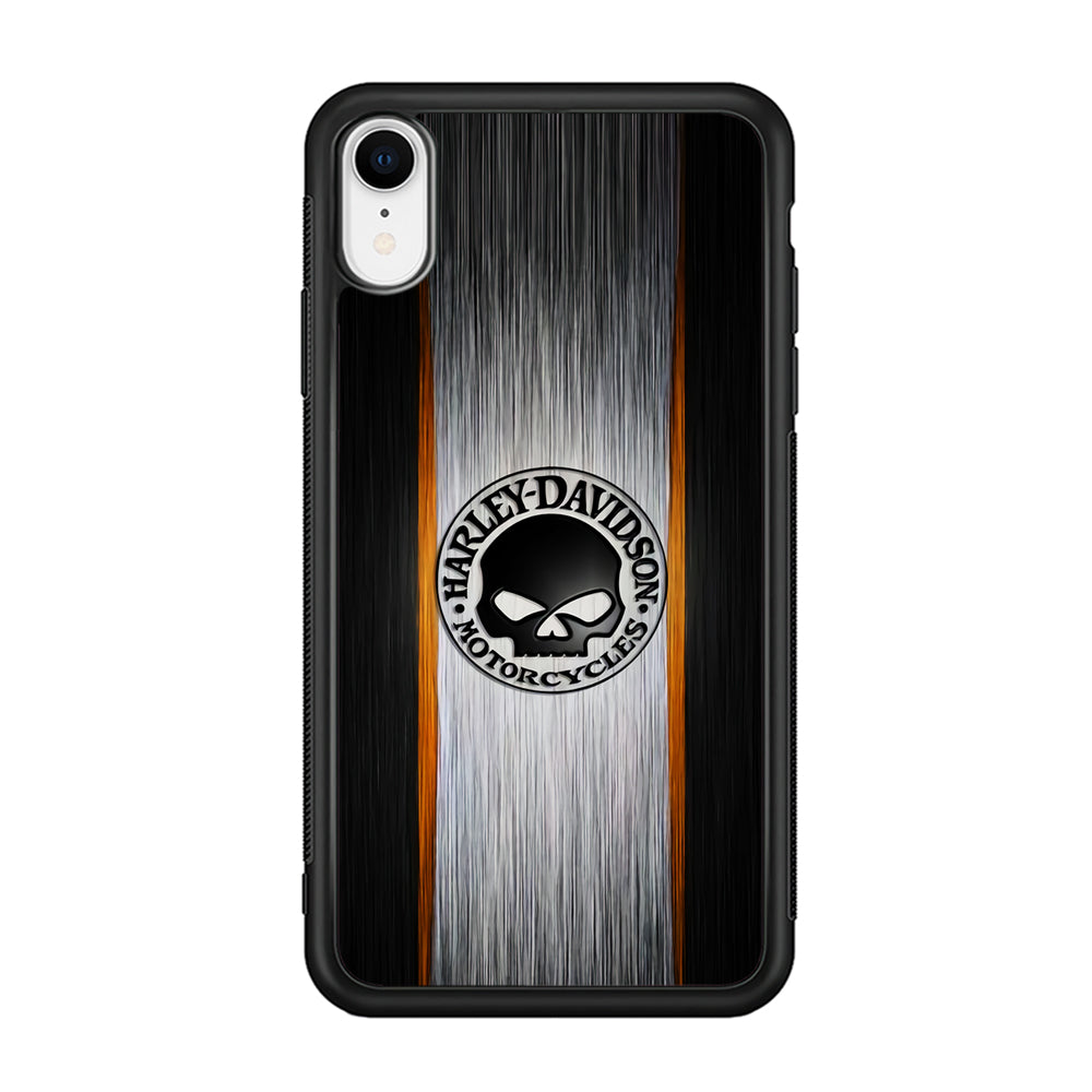 Harley Davidson Skull Circle iPhone XR Case-Mobile Phone Case-Rubber Black (2D Case)-Altracase