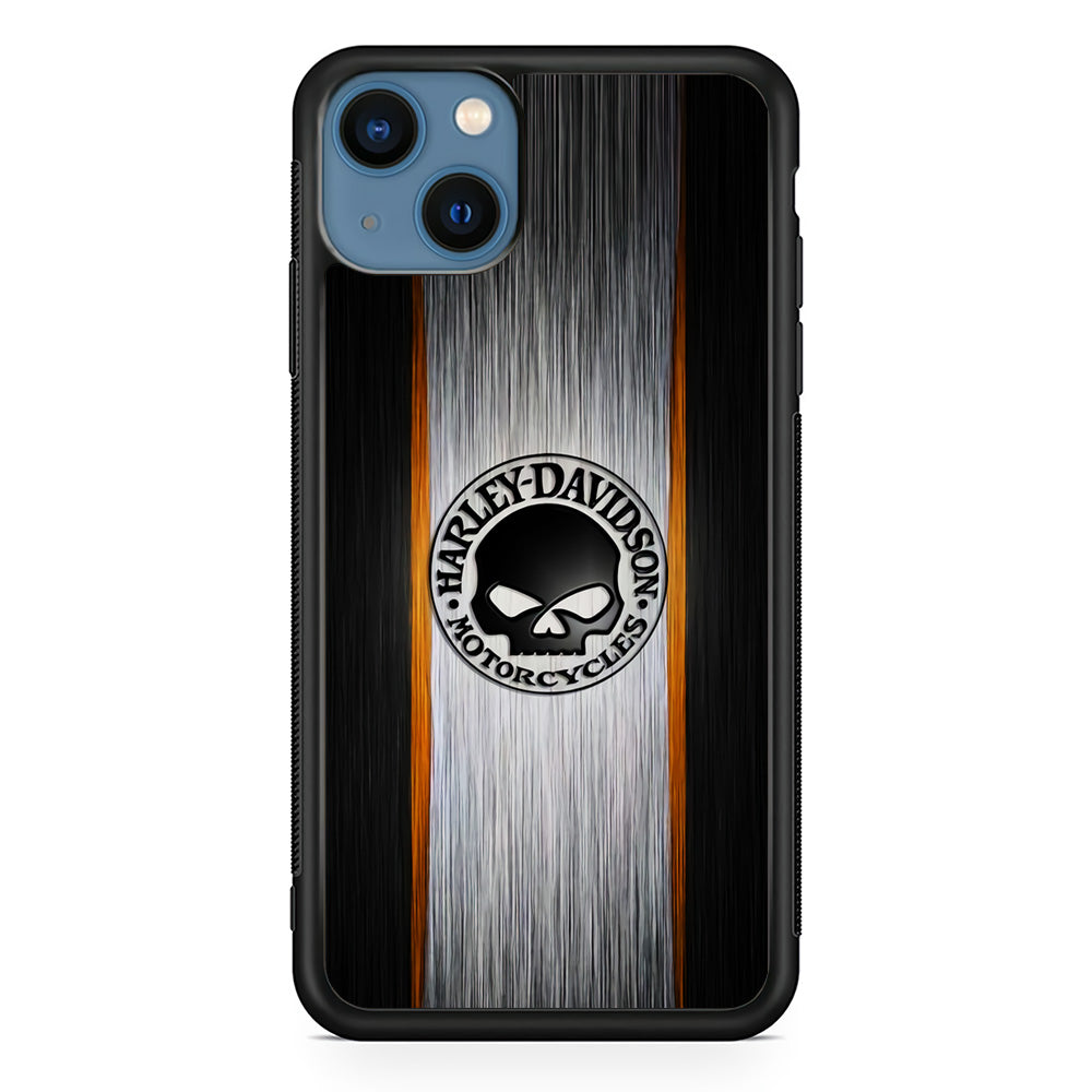 Harley Davidson Skull Circle iPhone 13 Case-Mobile Phone Case-Rubber Black (2D Case)-Altracase