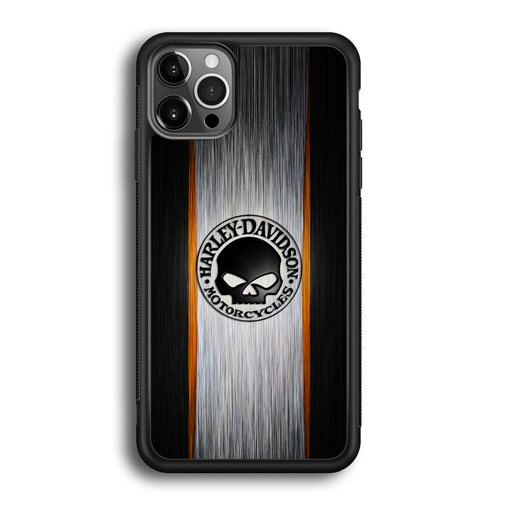 Harley Davidson Skull Circle iPhone 12 Pro Case-Mobile Phone Case-Rubber Black (2D Case)-Altracase