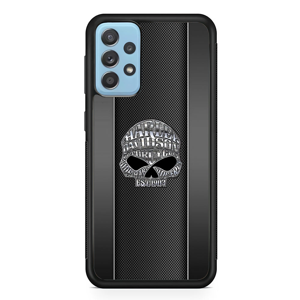 Harley Davidson Skull Design Samsung Galaxy A72 Case-Mobile Phone Case-Rubber Black (2D Case)-Altracase