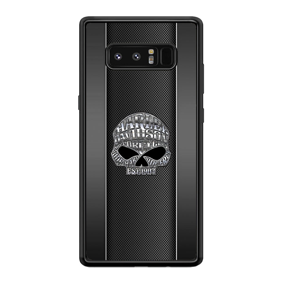 Harley Davidson Skull Design Samsung Galaxy Note 8 Case-Mobile Phone Case-Rubber Black (2D Case)-Altracase