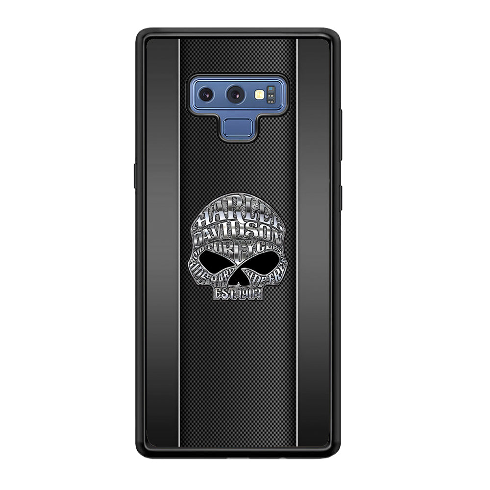 Harley Davidson Skull Design Samsung Galaxy Note 9 Case-Mobile Phone Case-Rubber Black (2D Case)-Altracase