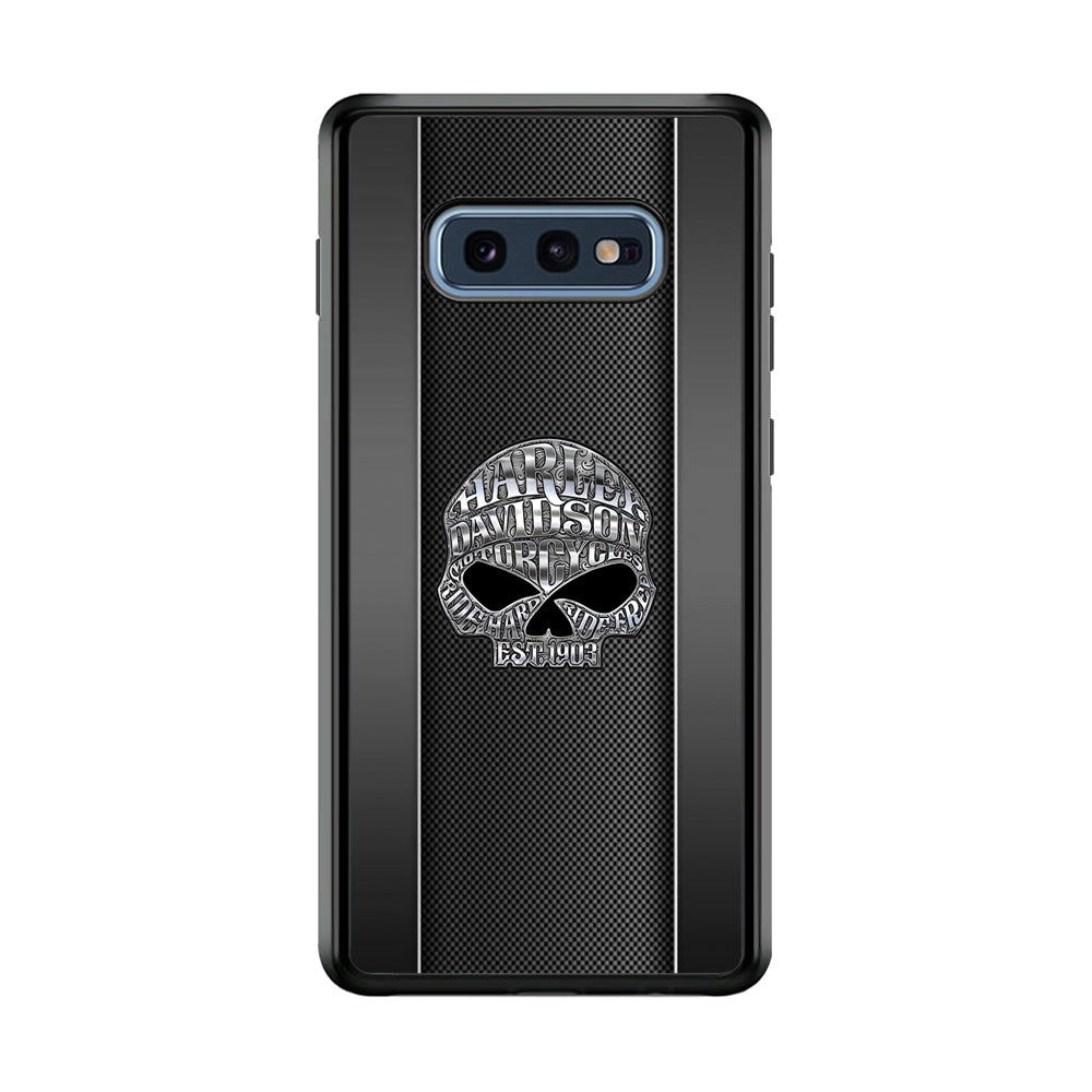 Harley Davidson Skull Design Samsung Galaxy S10E Case-Mobile Phone Case-Rubber Black (2D Case)-Altracase