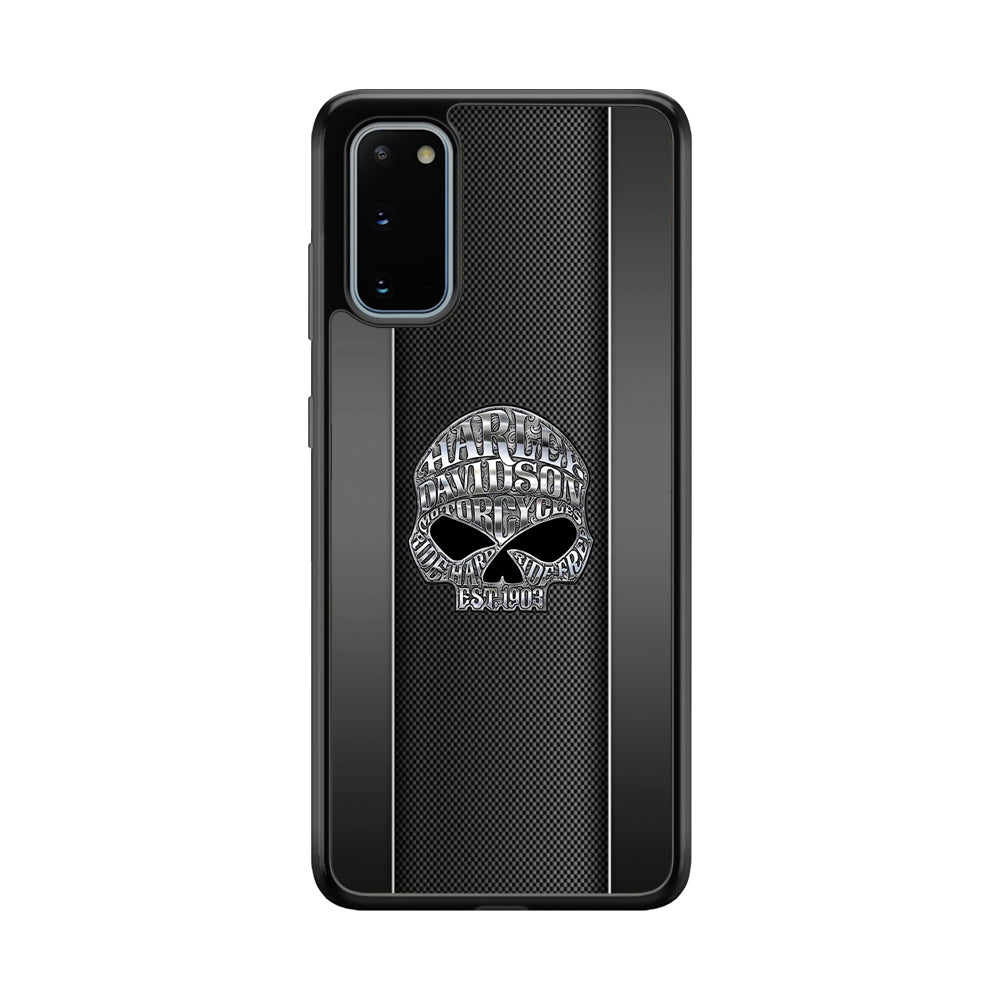 Harley Davidson Skull Design Samsung Galaxy S20 Case-Mobile Phone Case-Rubber Black (2D Case)-Altracase