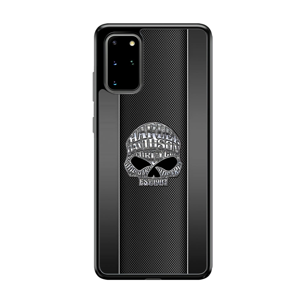 Harley Davidson Skull Design Samsung Galaxy S20 Plus Case-Mobile Phone Case-Rubber Black (2D Case)-Altracase