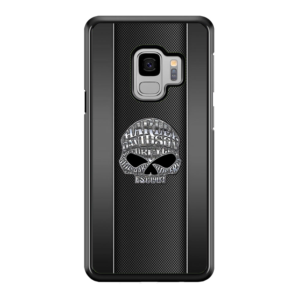 Harley Davidson Skull Design Samsung Galaxy S9 Case-Mobile Phone Case-Rubber Black (2D Case)-Altracase