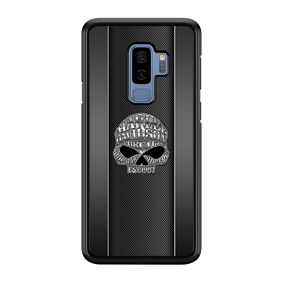Harley Davidson Skull Design Samsung Galaxy S9 Plus Case-Mobile Phone Case-Rubber Black (2D Case)-Altracase