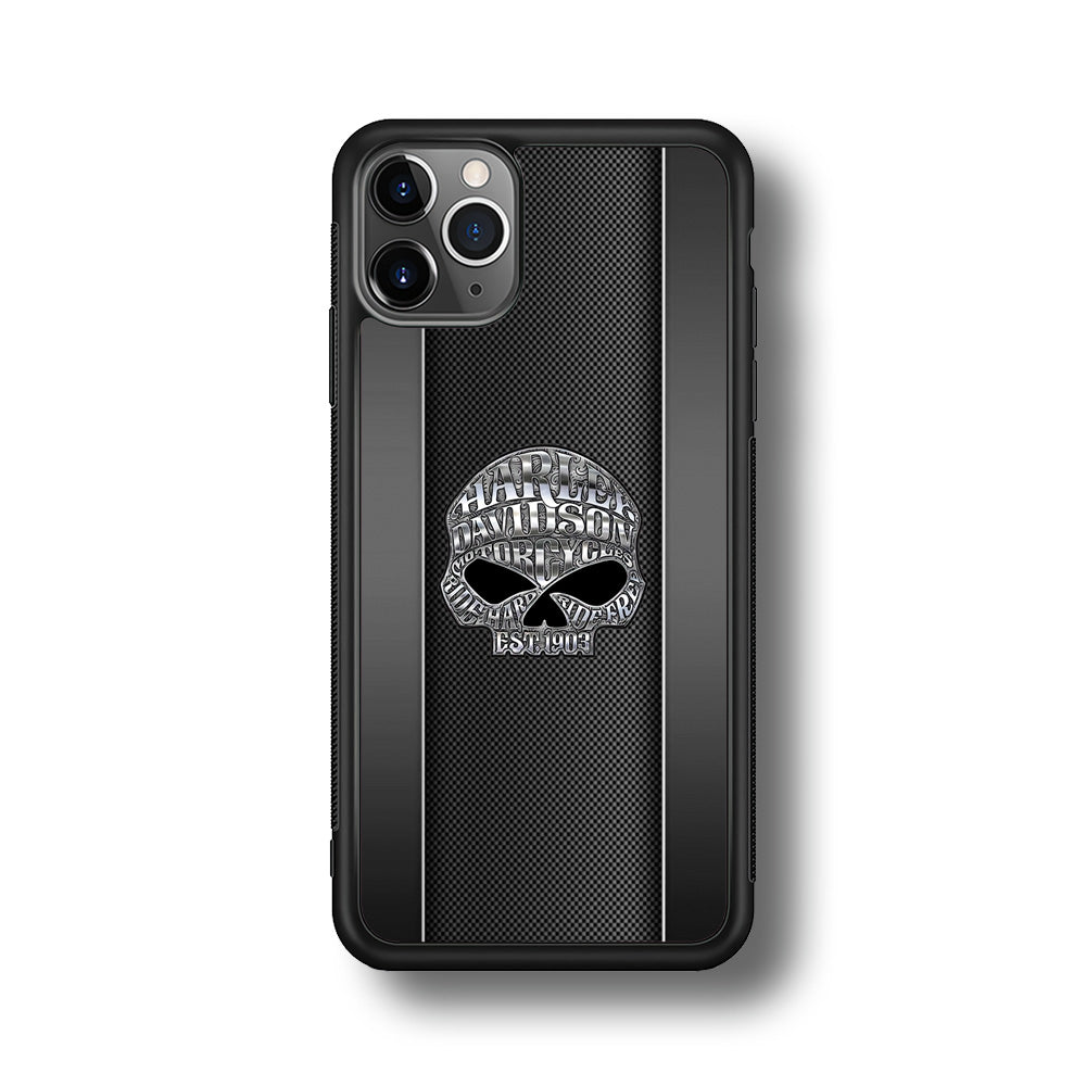 Harley Davidson Skull Design iPhone 11 Pro Case-Mobile Phone Case-Rubber Black (2D Case)-Altracase