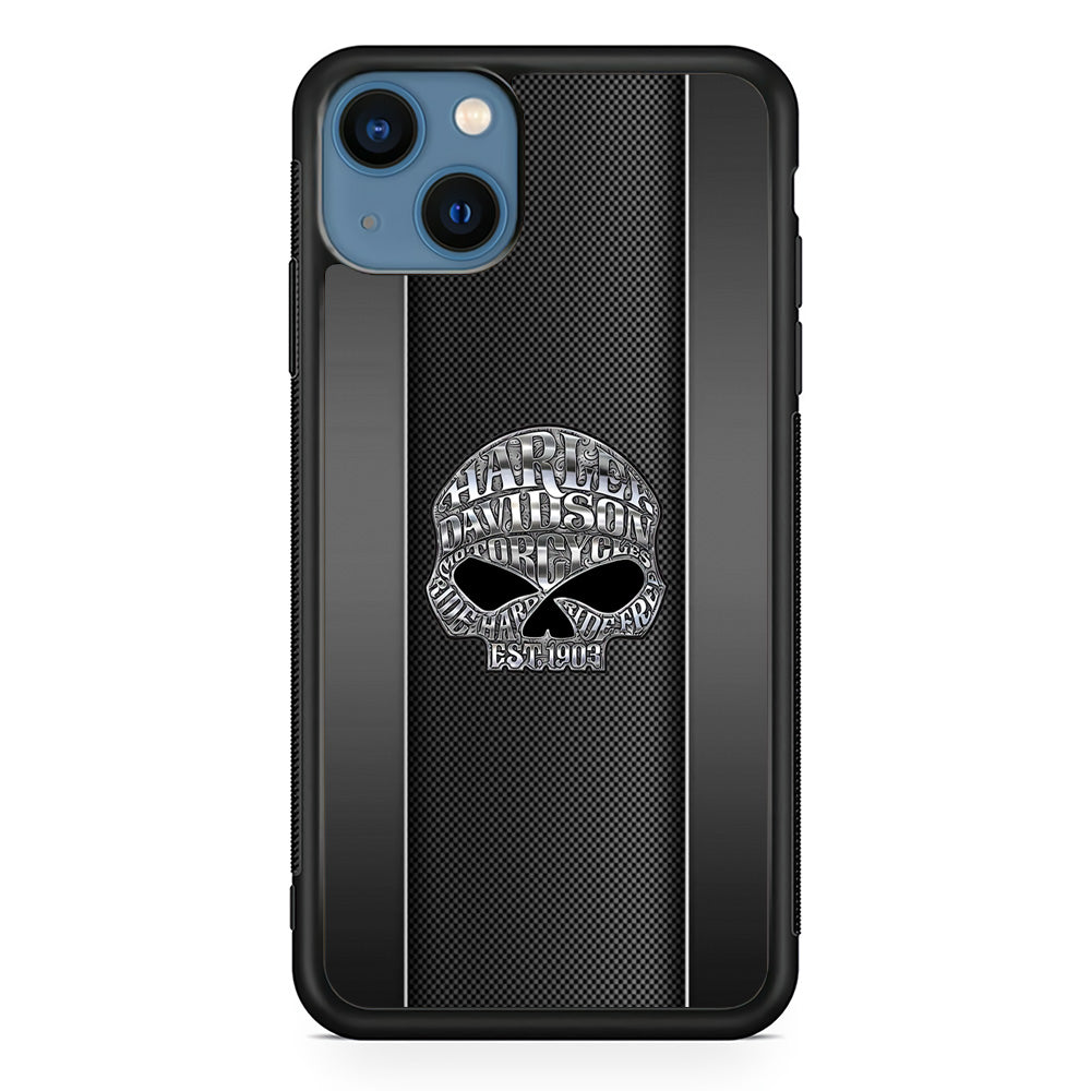 Harley Davidson Skull Design iPhone 13 Case-Mobile Phone Case-Rubber Black (2D Case)-Altracase