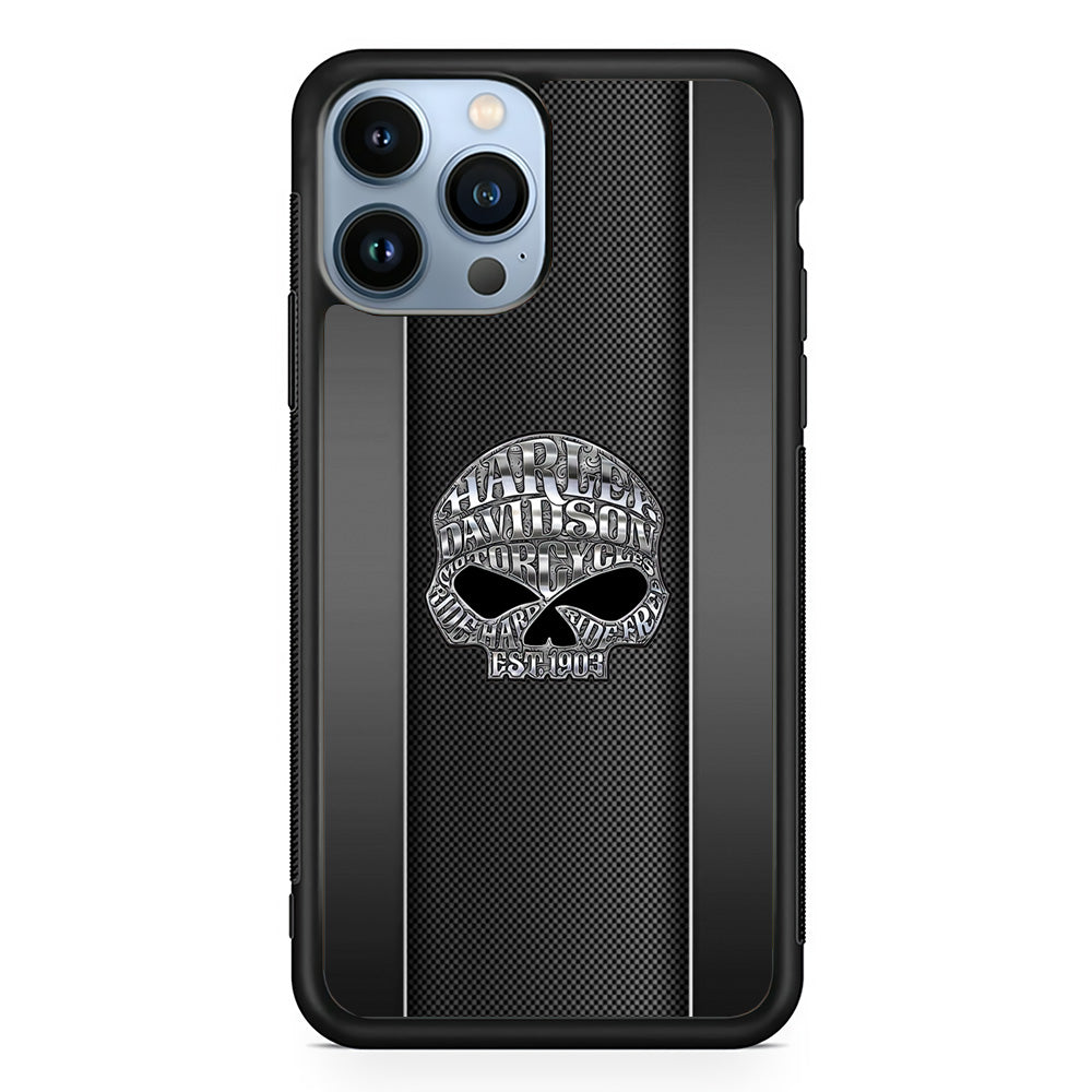 Harley Davidson Skull Design iPhone 14 Pro Case-Mobile Phone Case-Rubber Black (2D Case)-Altracase