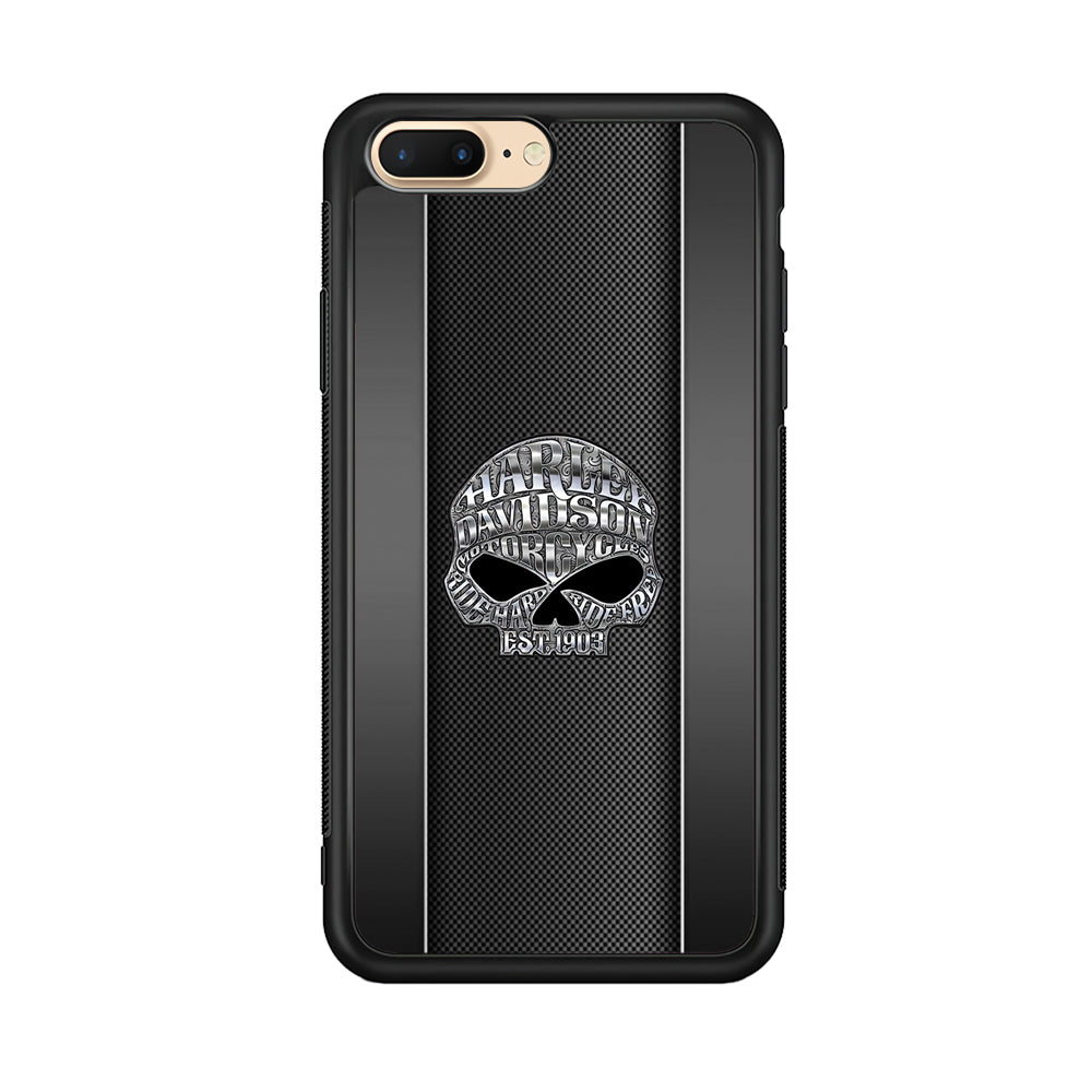 Harley Davidson Skull Design iPhone 8 Plus Case-Mobile Phone Case-Rubber Black (2D Case)-Altracase