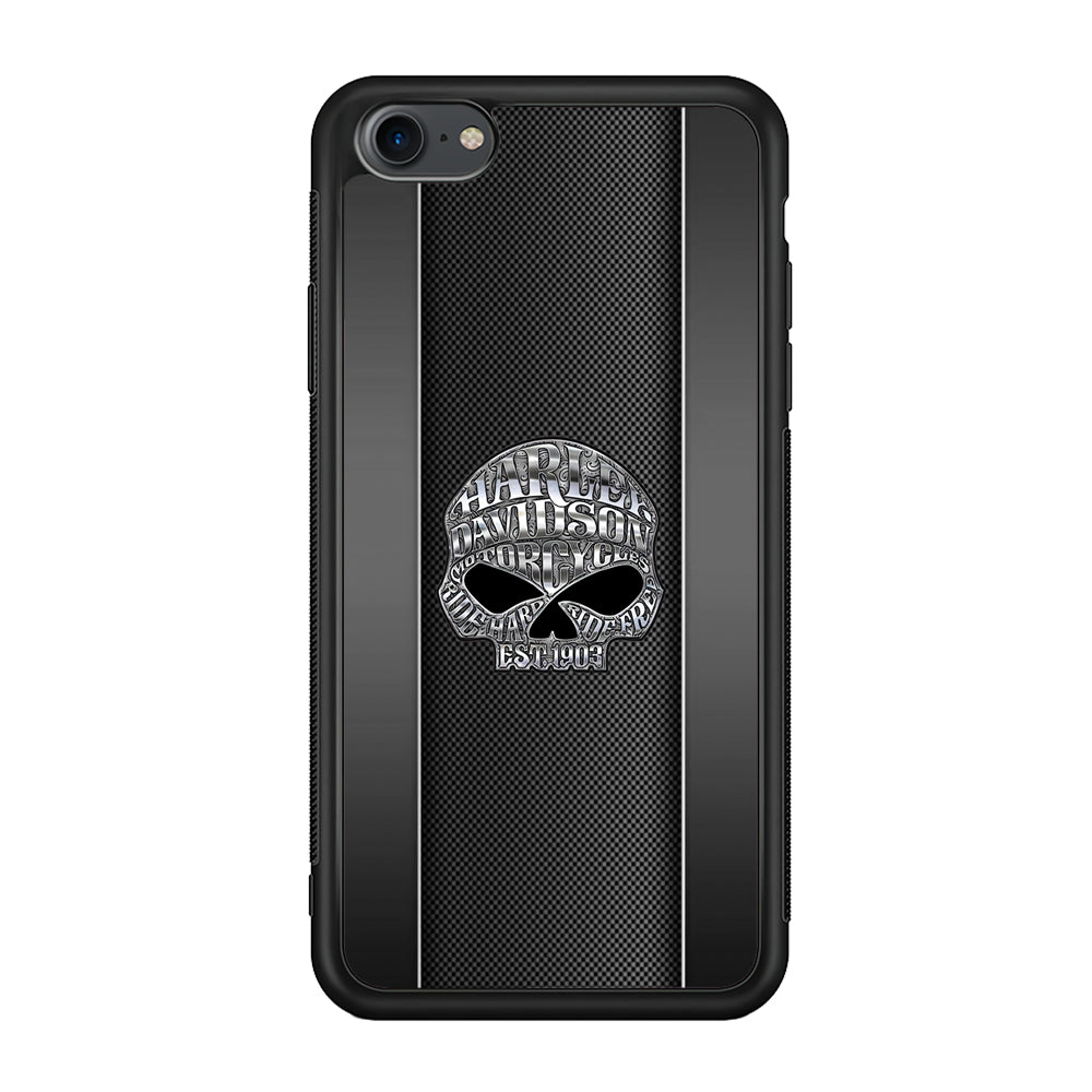 Harley Davidson Skull Design iPhone SE 3 2022 Case-Mobile Phone Case-Rubber Black (2D Case)-Altracase