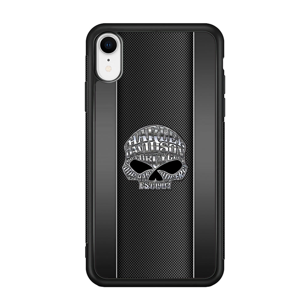 Harley Davidson Skull Design iPhone XR Case-Mobile Phone Case-Rubber Black (2D Case)-Altracase