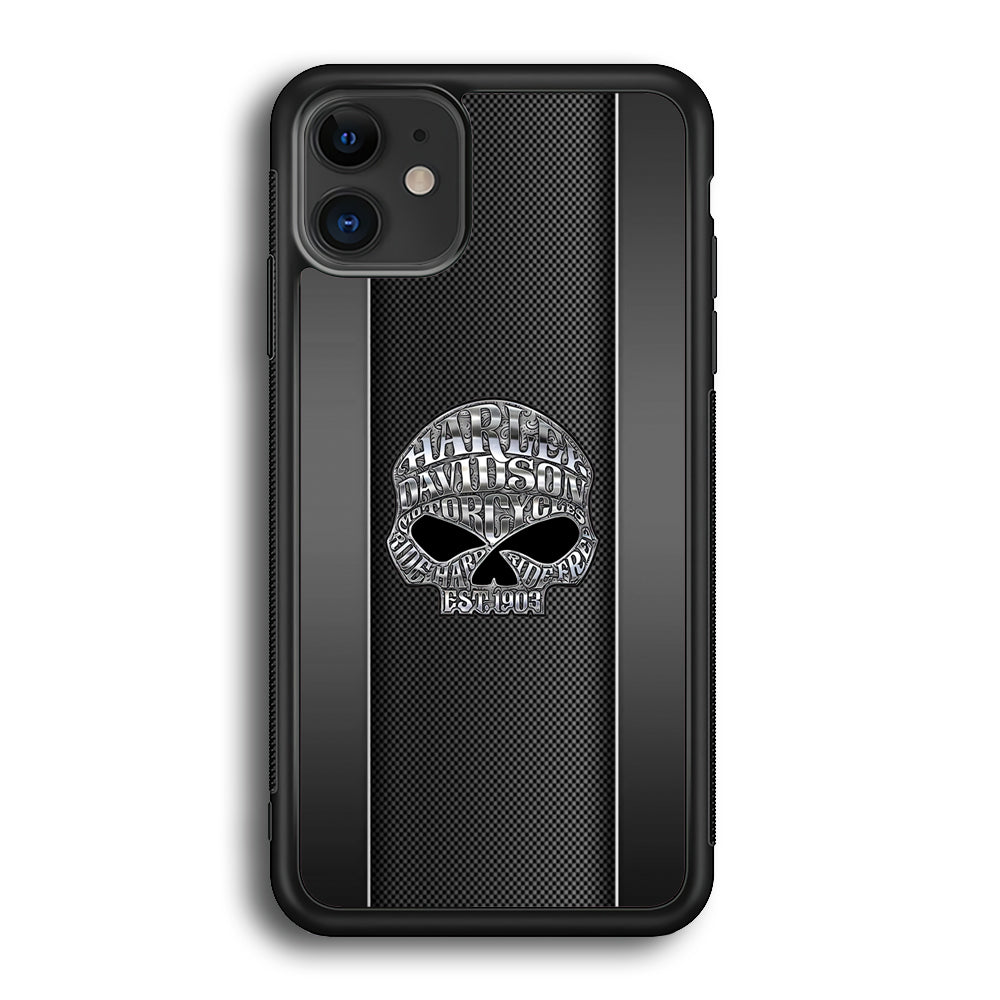 Harley Davidson Skull Design iPhone 12 Case-Mobile Phone Case-Rubber Black (2D Case)-Altracase