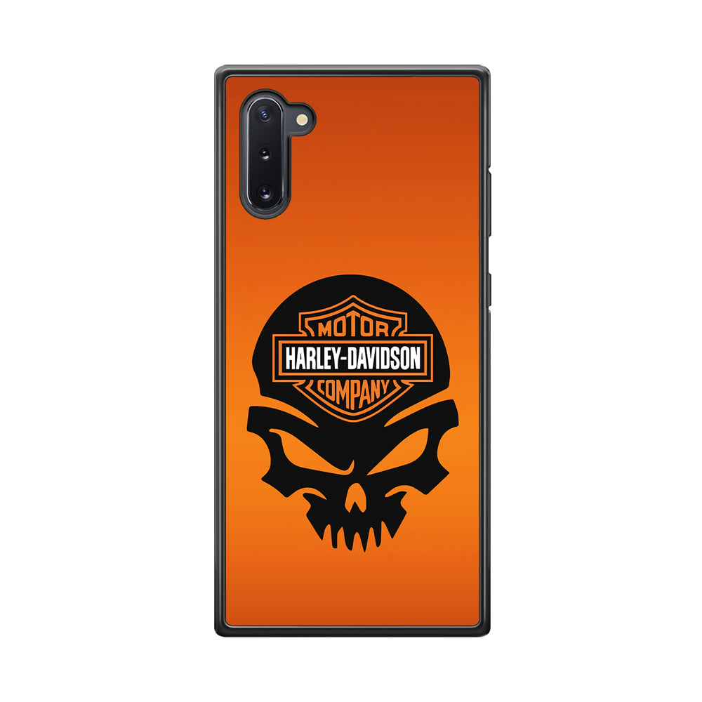 Harley Davidson Skull Logo Samsung Galaxy Note 10 Case-Mobile Phone Case-Rubber Black (2D Case)-Altracase