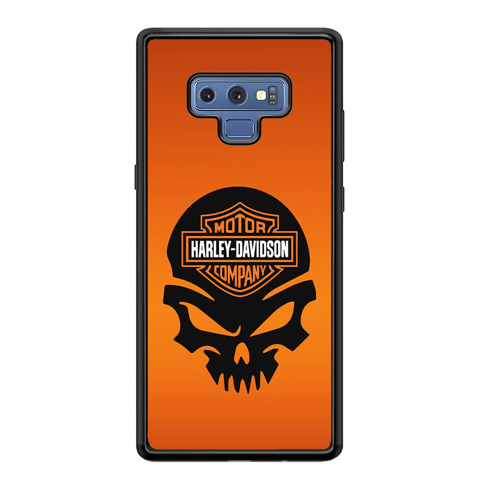 Harley Davidson Skull Logo Samsung Galaxy Note 9 Case-Mobile Phone Case-Rubber Black (2D Case)-Altracase