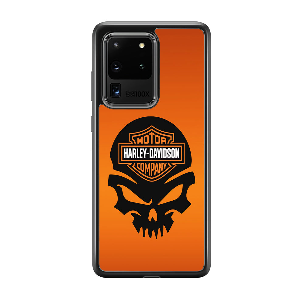 Harley Davidson Skull Logo Samsung Galaxy S20 Ultra Case-Mobile Phone Case-Rubber Black (2D Case)-Altracase