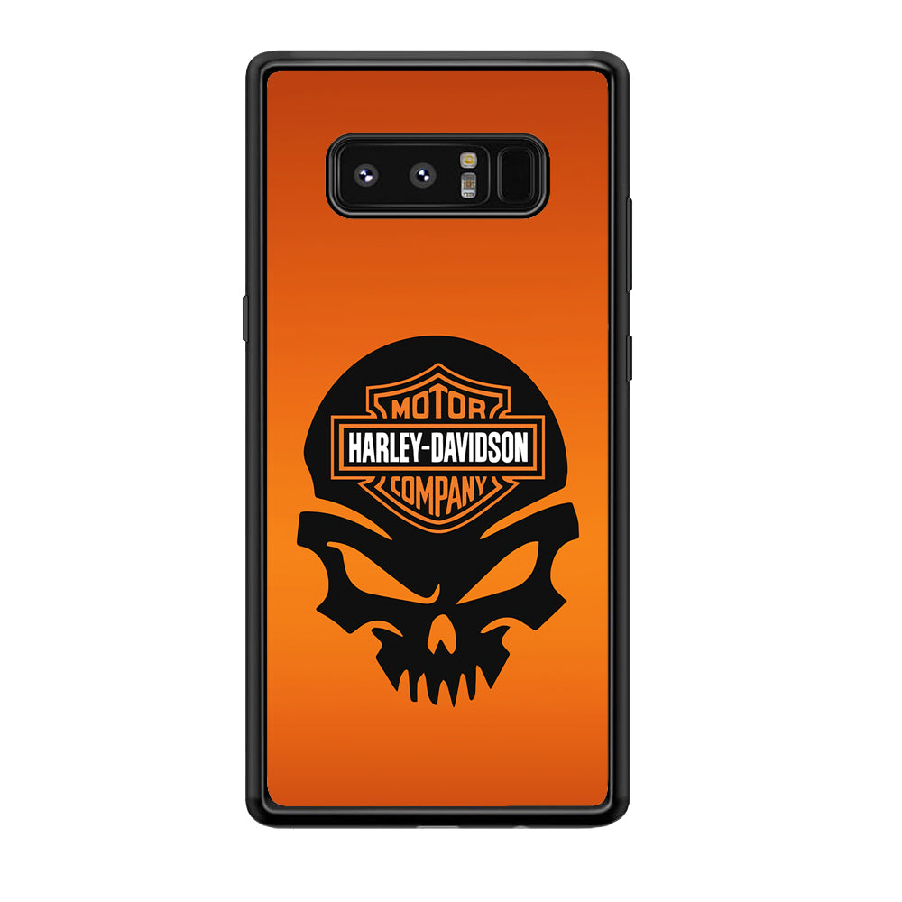 Harley Davidson Skull Logo Samsung Galaxy Note 8 Case-Mobile Phone Case-Rubber Black (2D Case)-Altracase