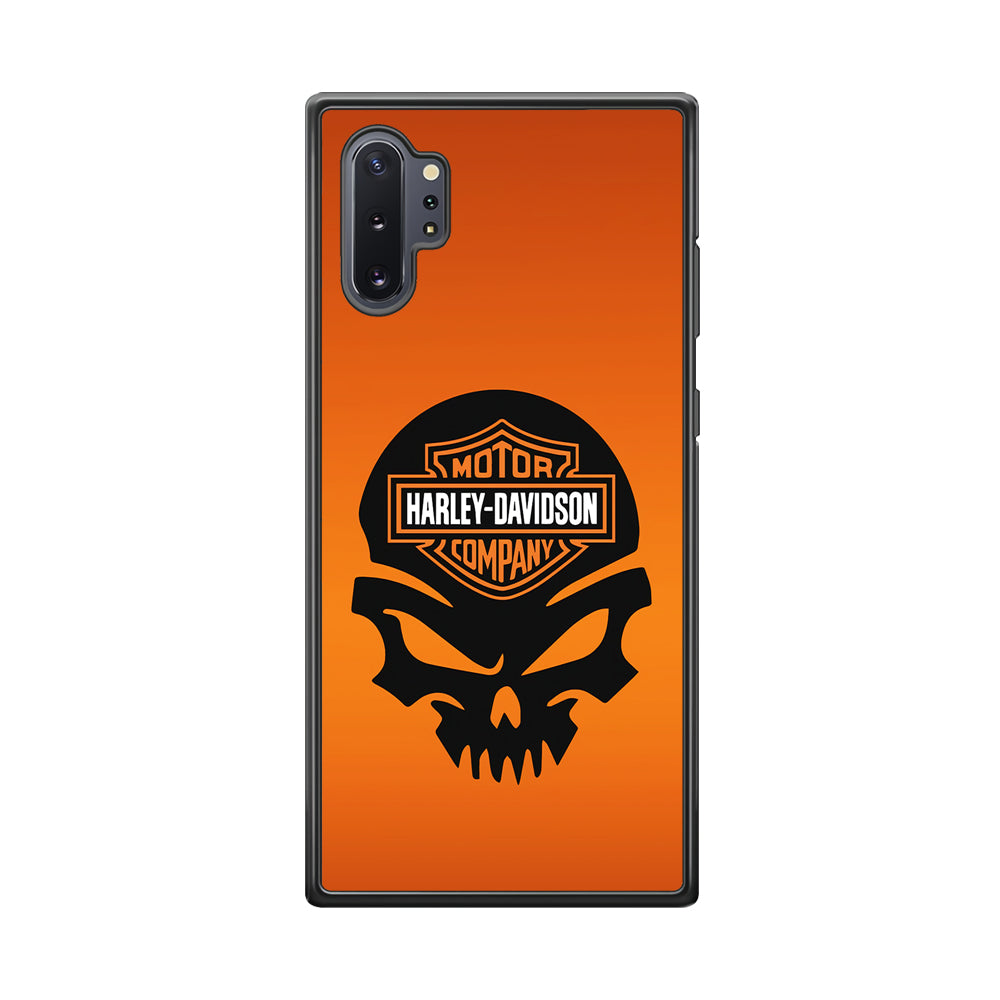 Harley Davidson Skull Logo Samsung Galaxy Note 10 Plus Case-Mobile Phone Case-Rubber Black (2D Case)-Altracase