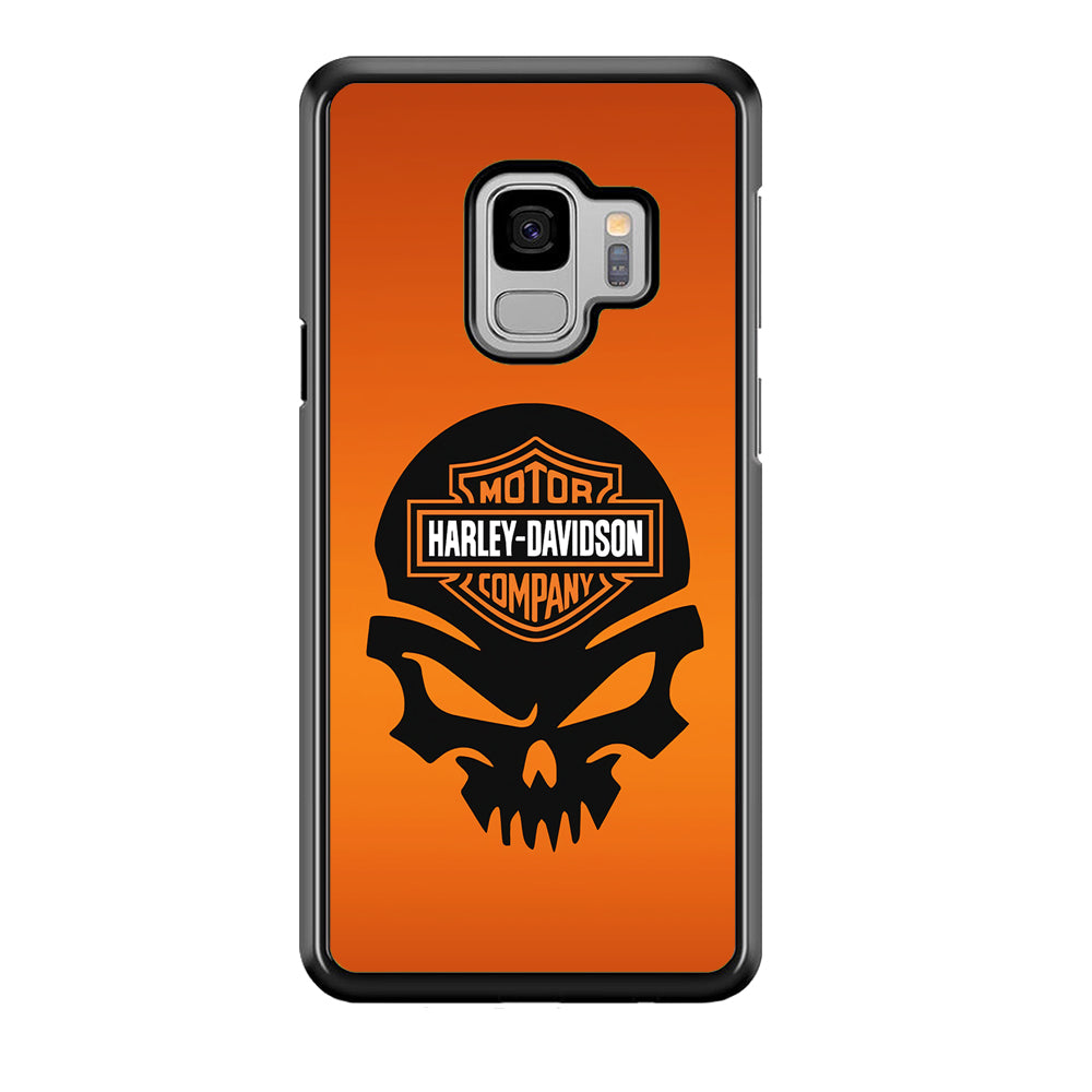 Harley Davidson Skull Logo Samsung Galaxy S9 Case-Mobile Phone Case-Rubber Black (2D Case)-Altracase