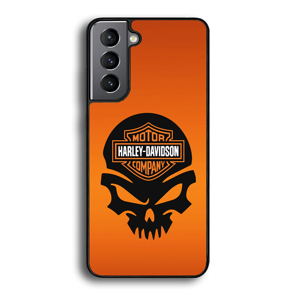 Harley Davidson Skull Logo Samsung Galaxy S21 Plus Case-Mobile Phone Case-Rubber Black (2D Case)-Altracase