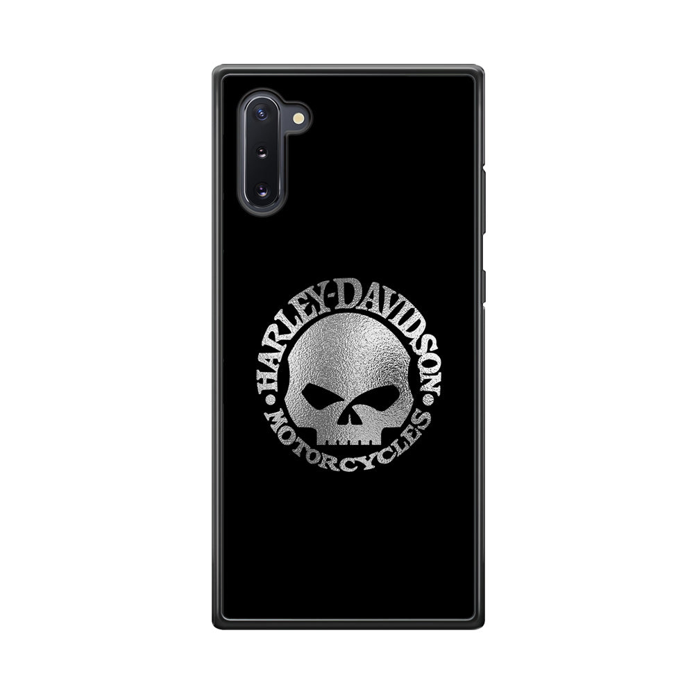 Harley Davidson Skull Silver Samsung Galaxy Note 10 Case-Mobile Phone Case-Rubber Black (2D Case)-Altracase