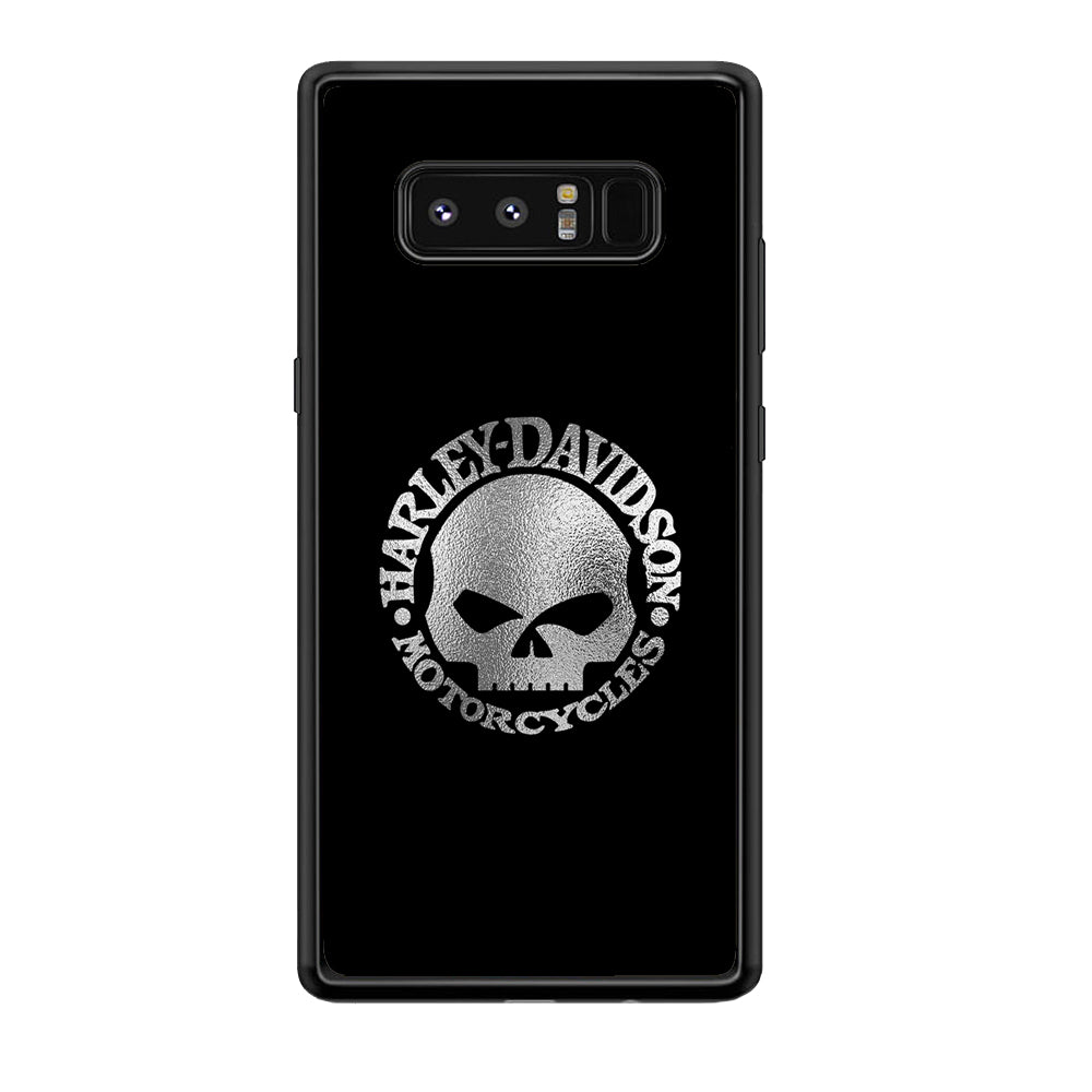 Harley Davidson Skull Silver Samsung Galaxy Note 8 Case-Mobile Phone Case-Rubber Black (2D Case)-Altracase