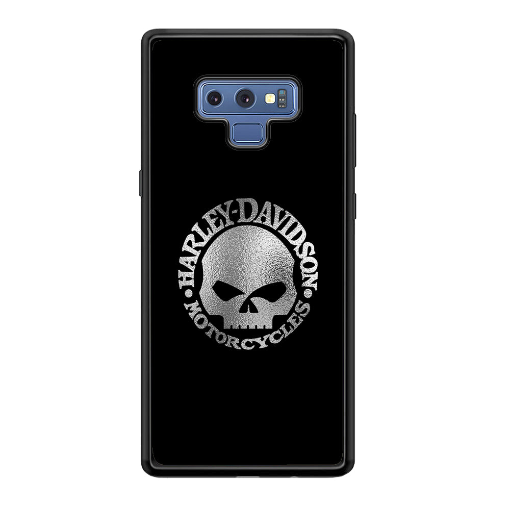 Harley Davidson Skull Silver Samsung Galaxy Note 9 Case-Mobile Phone Case-Rubber Black (2D Case)-Altracase