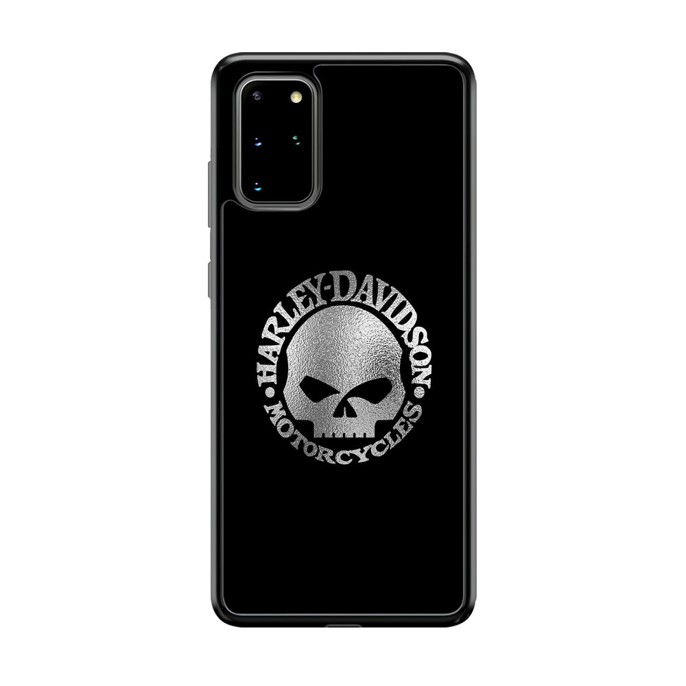 Harley Davidson Skull Silver Samsung Galaxy S20 Plus Case-Mobile Phone Case-Rubber Black (2D Case)-Altracase