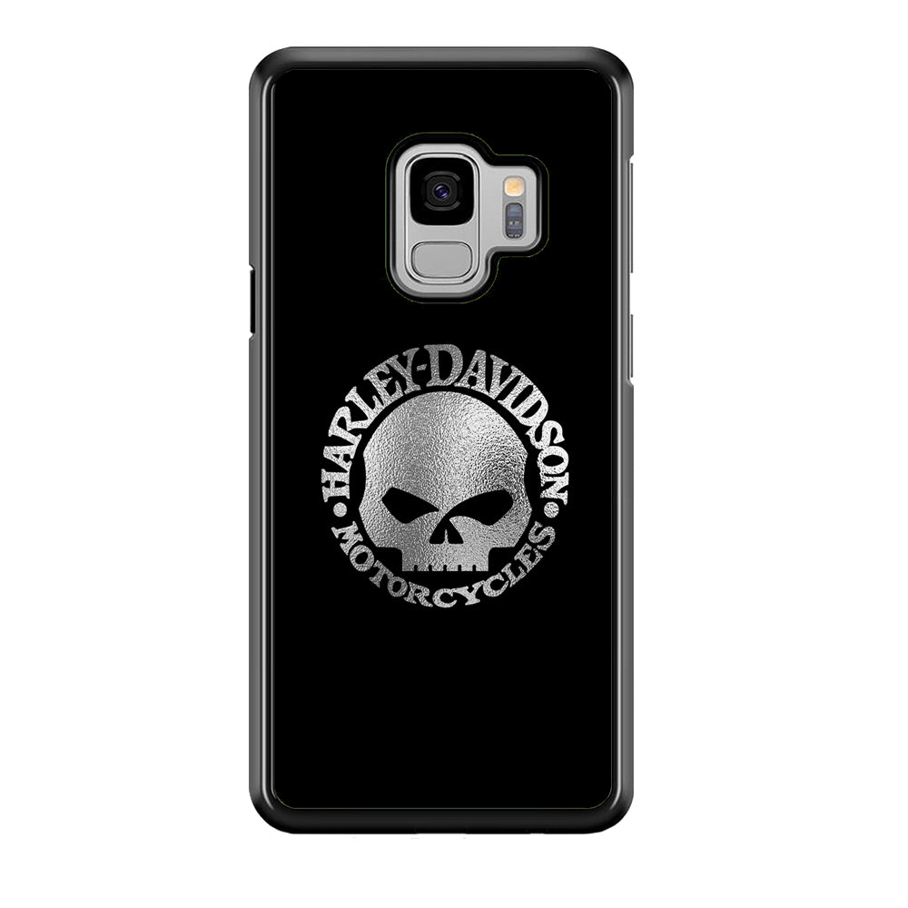 Harley Davidson Skull Silver Samsung Galaxy S9 Case-Mobile Phone Case-Rubber Black (2D Case)-Altracase