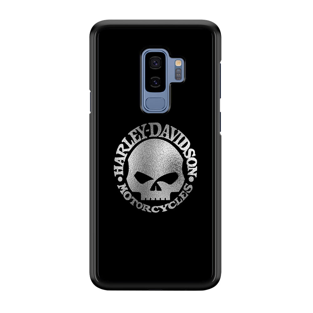 Harley Davidson Skull Silver Samsung Galaxy S9 Plus Case-Mobile Phone Case-Rubber Black (2D Case)-Altracase