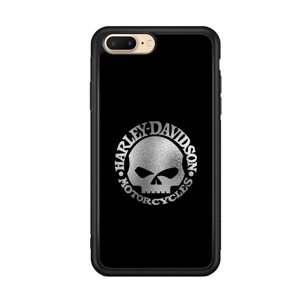 Harley Davidson Skull Silver iPhone 7 Plus Case-Mobile Phone Case-Rubber Black (2D Case)-Altracase