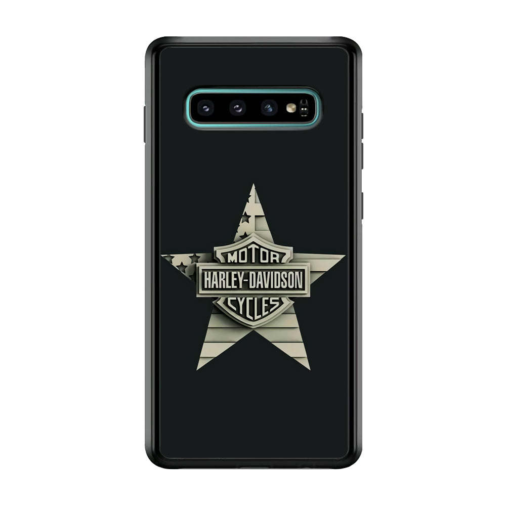 Harley Davidson Star Logo Samsung Galaxy S10 Case-Mobile Phone Case-Rubber Black (2D Case)-Altracase