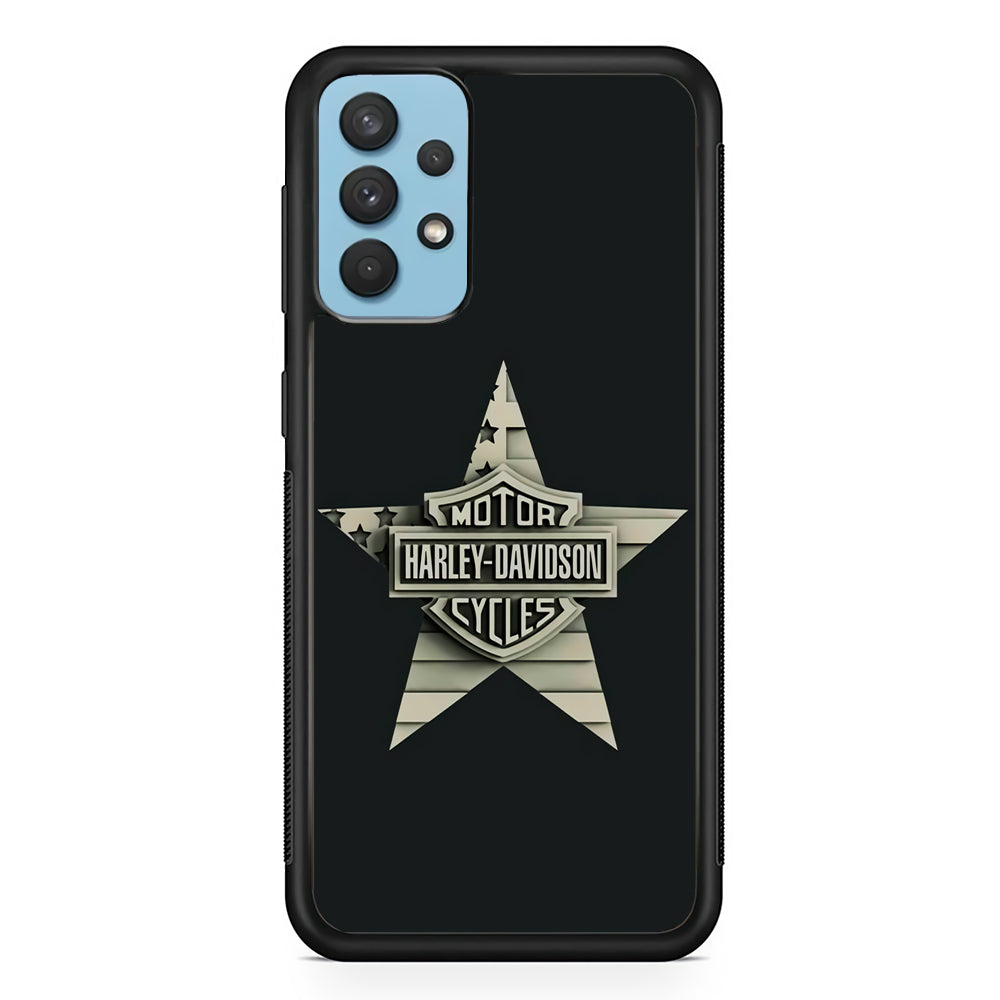 Harley Davidson Star Logo Samsung Galaxy A32 Case-Mobile Phone Case-Rubber Black (2D Case)-Altracase
